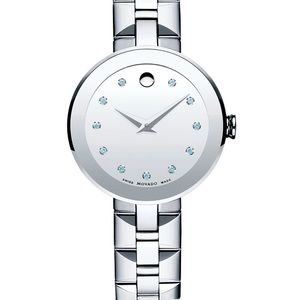 Movado Swiss Sapphire Diamond Accent Stainless St… - image 1